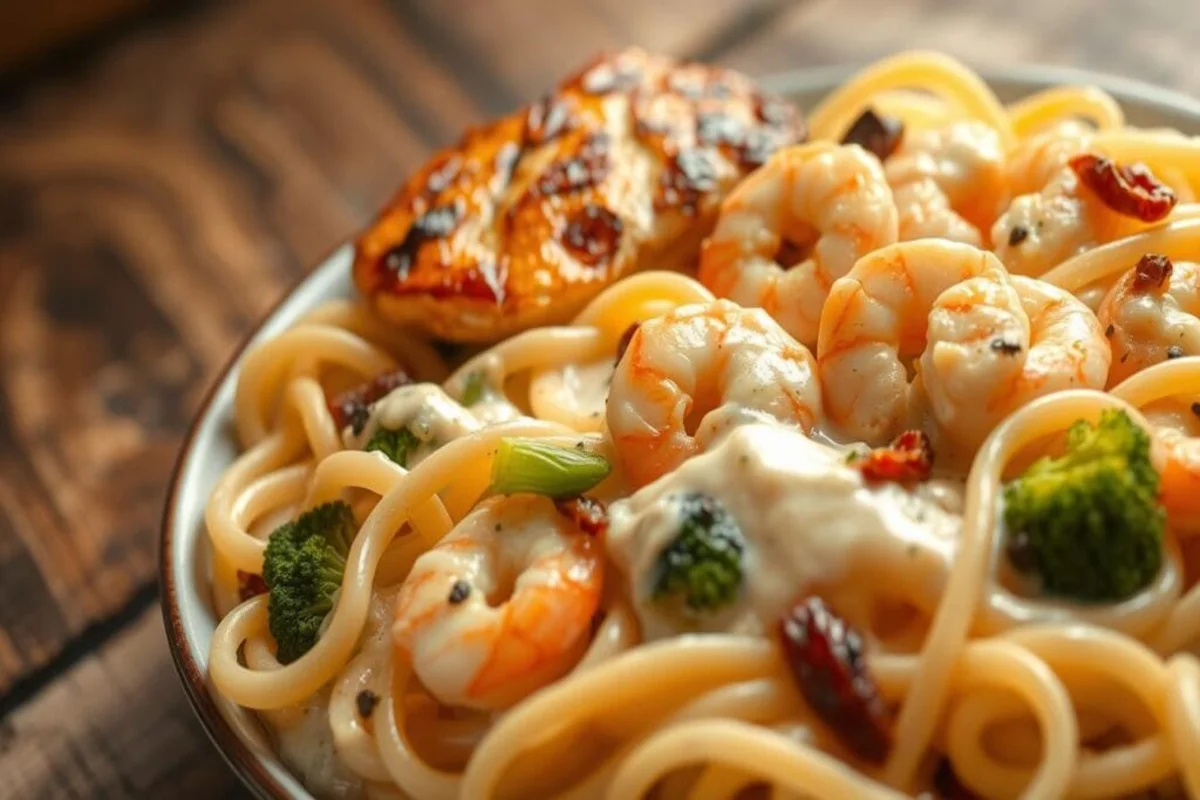 chicken and shrimp alfredo