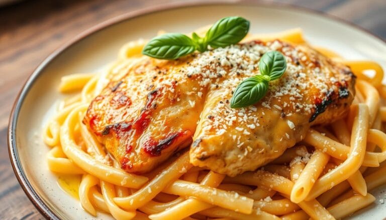 garlic parmesan chicken pasta