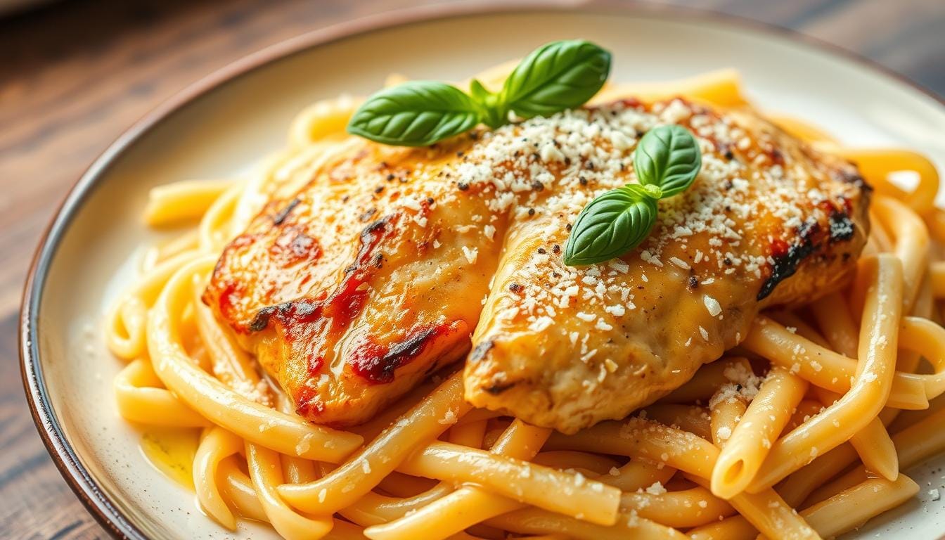 garlic parmesan chicken pasta