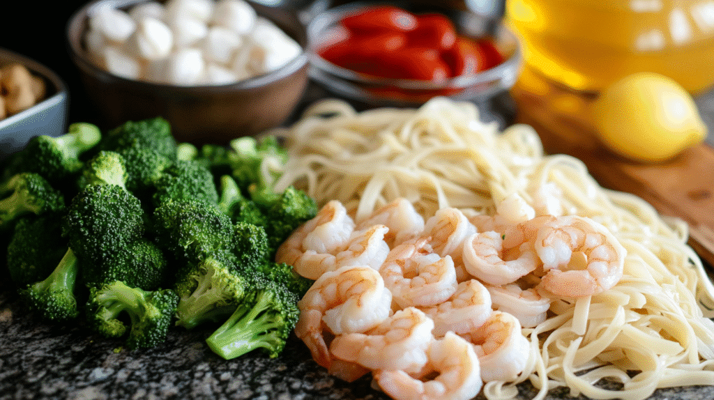 Shrimp Alfredo with Broccoli