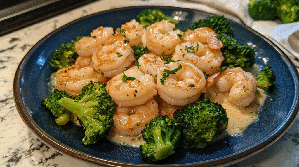 Shrimp Alfredo with Broccoli