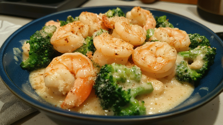 Shrimp Alfredo with Broccoli